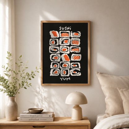 Japanese Sushi Illustration Canvas Print