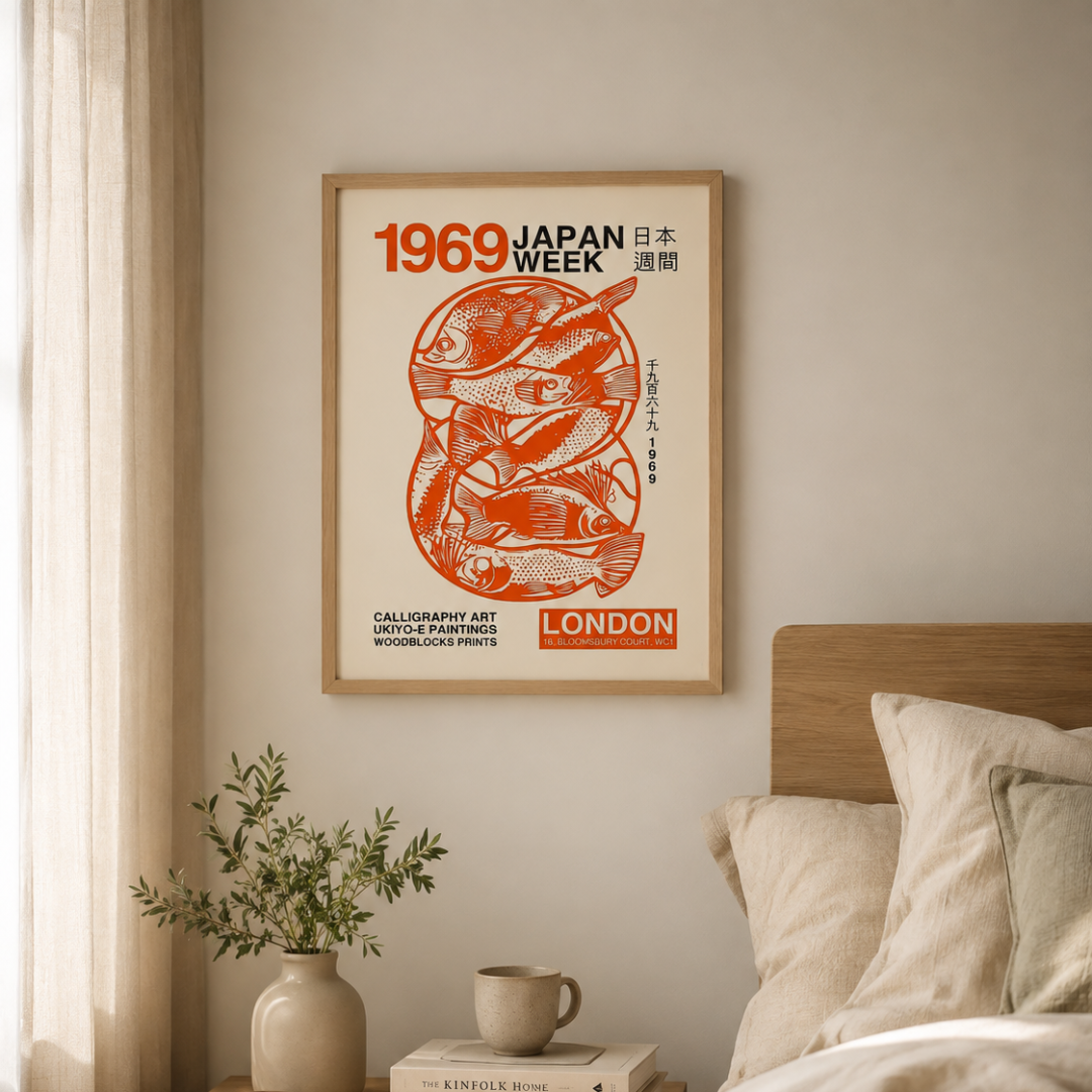 Japanese Orange Fish Exhibition Canvas Print