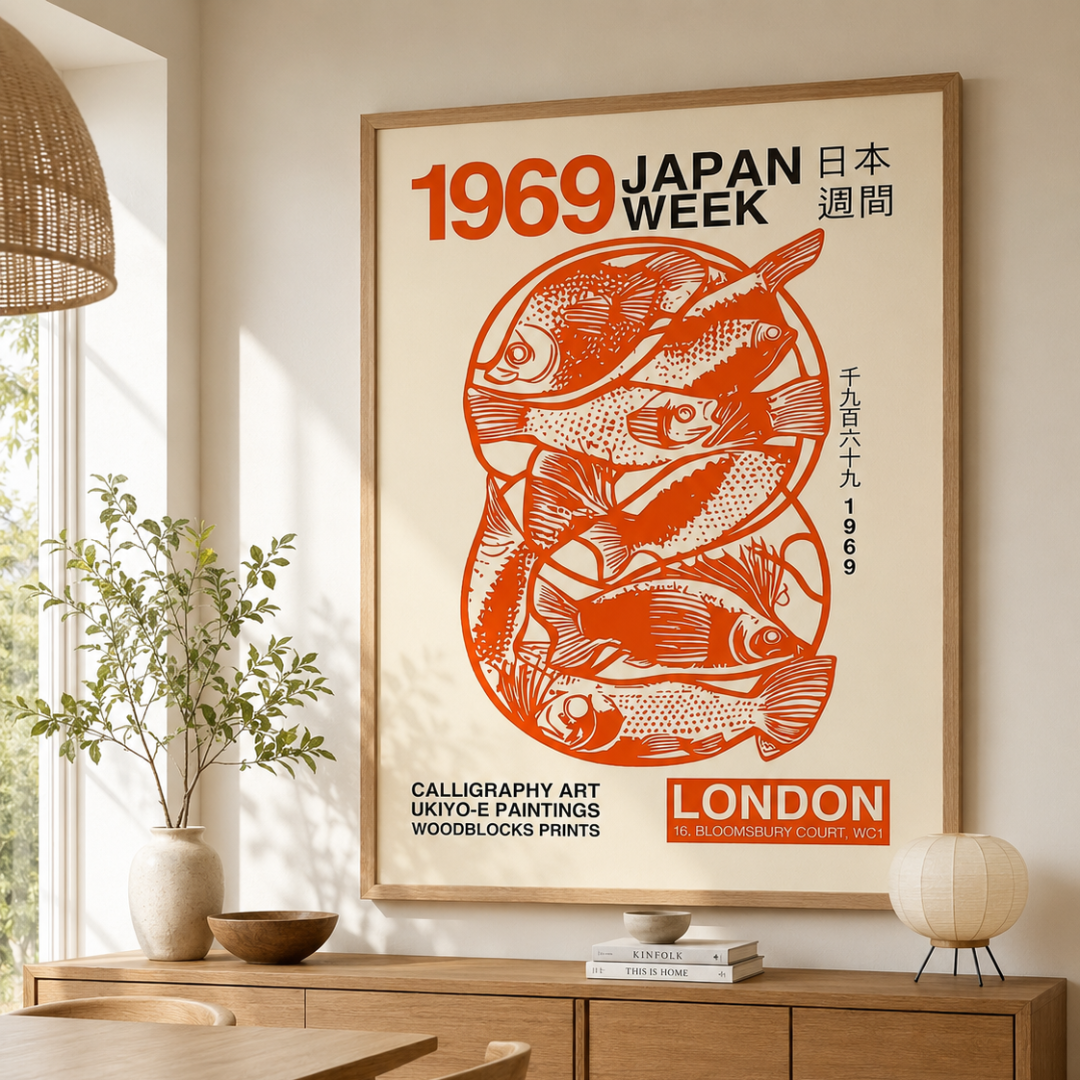Japanese Orange Fish Exhibition Canvas Print