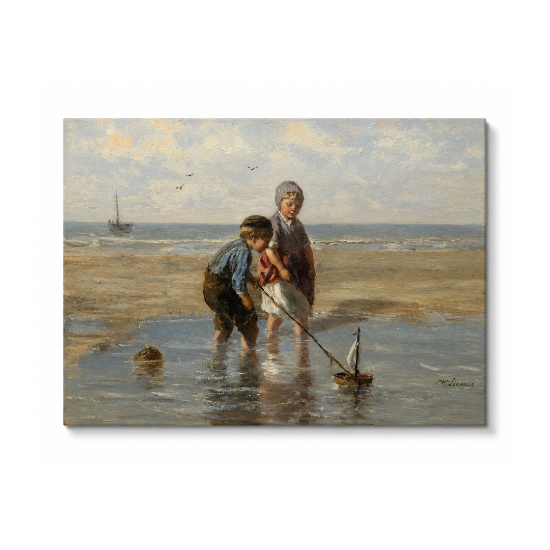 “The Toy Sailboat” by Jozef Israëls Canvas Print
