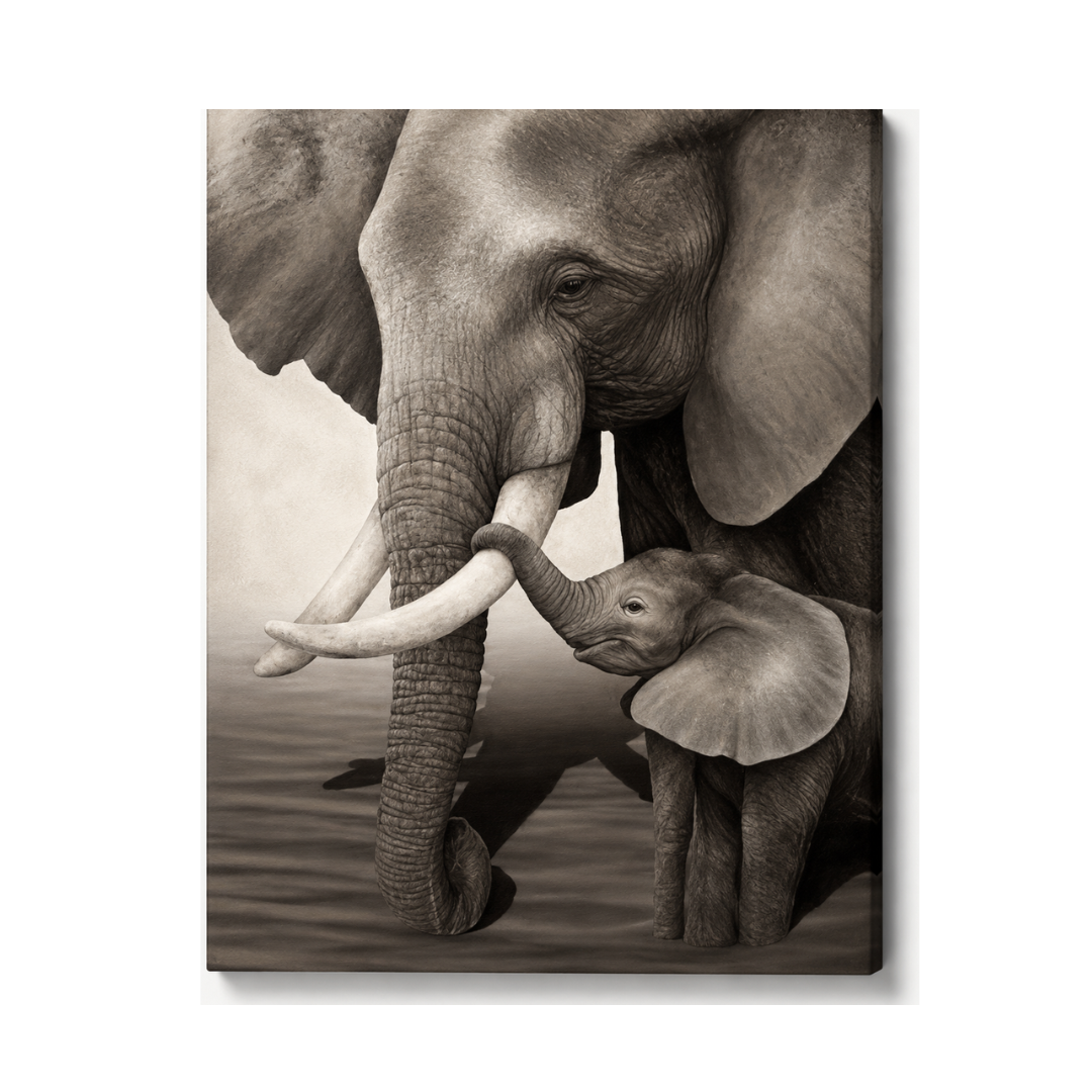Elephant Family Canvas Print