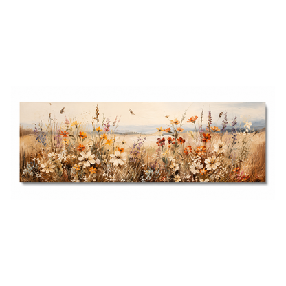 Retro Wildflowers Rustic Farmhouse Canvas Print