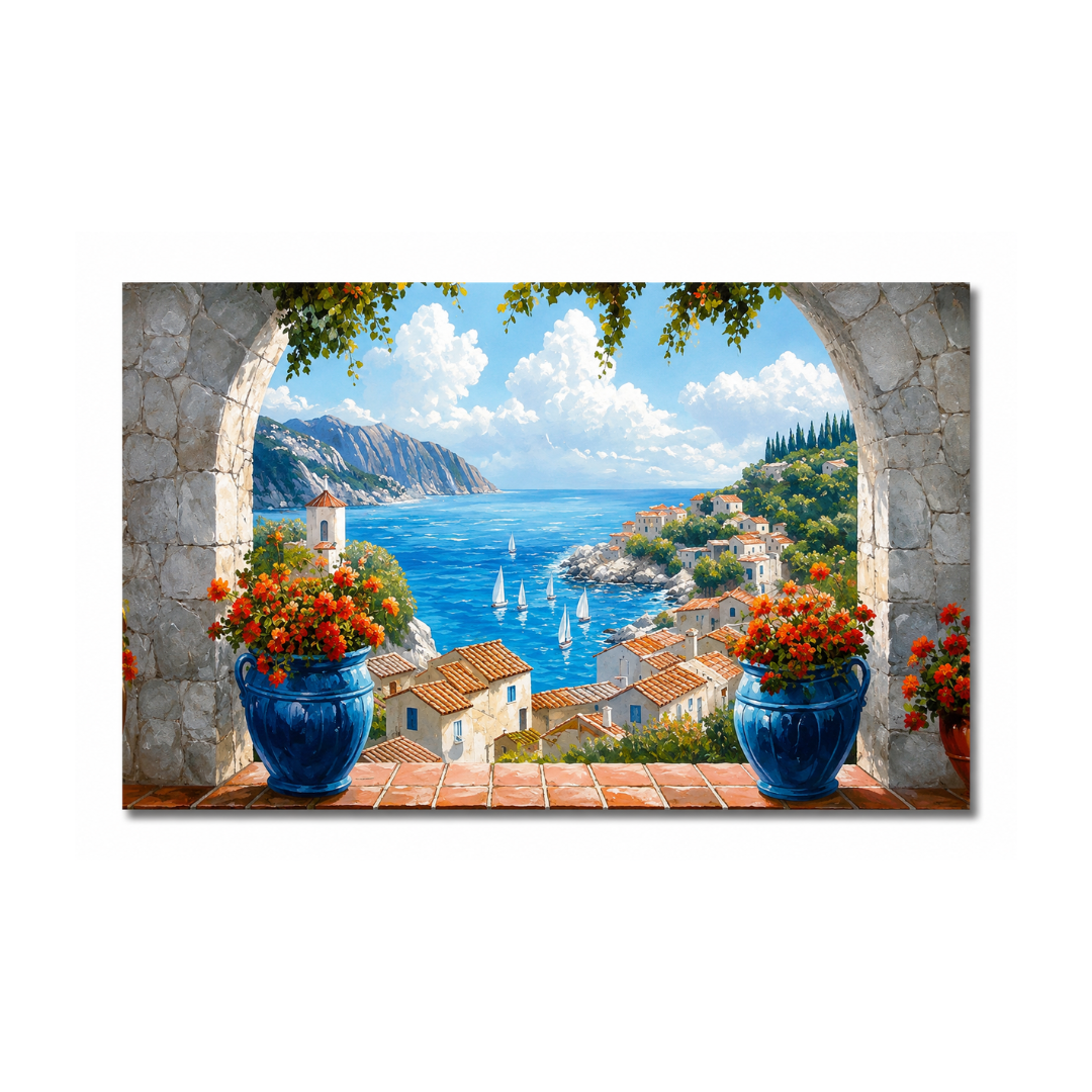 Large Blue Abstract Canvas Print