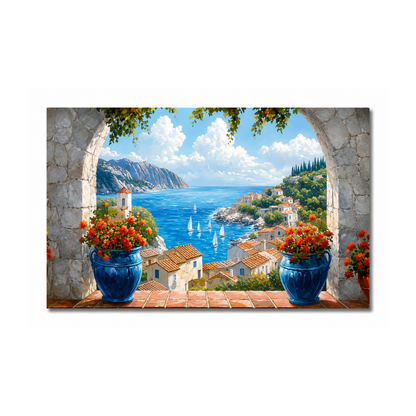 Large Blue Abstract Canvas Print