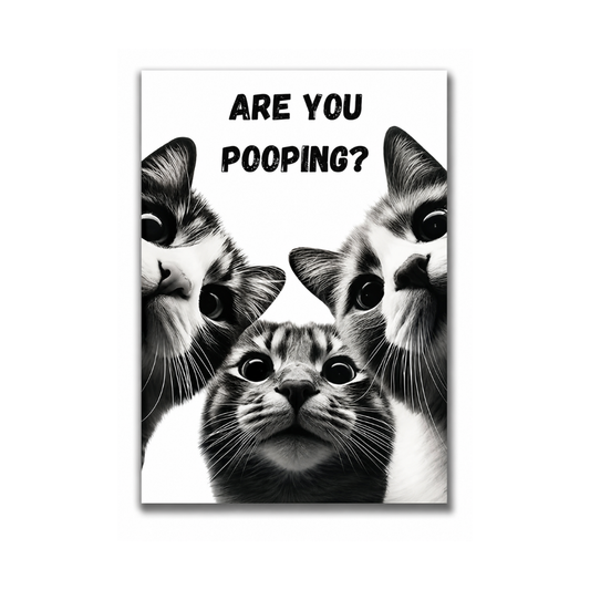 “Are You Pooping?” Funny Cat Bathroom Canvas