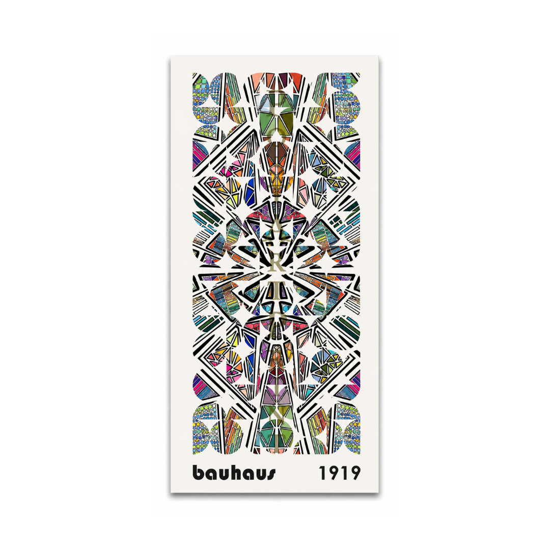 Colorful Bauhaus Long-Narrow Panoramic Canvas Print