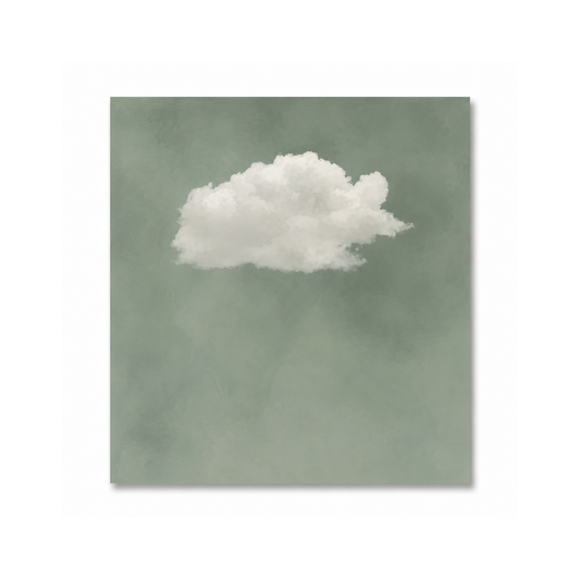 Sage Green Cloud Abstract Square Canvas Print