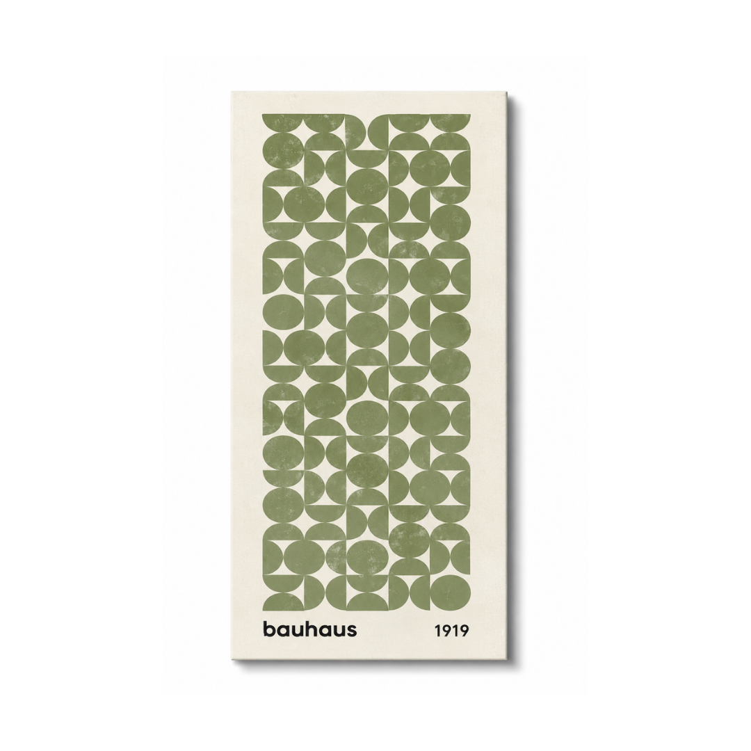 Sage Green Bauhaus Long-Narrow Canvas