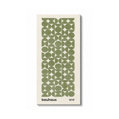 Sage Green Bauhaus Long-Narrow Canvas