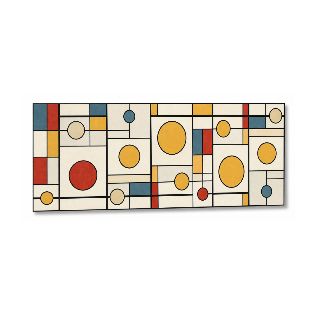 Long Horizontal Mid-Century Geometric Canvas