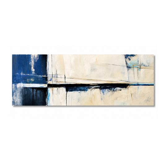 Chic Blue & Gray Abstract Canvas Print