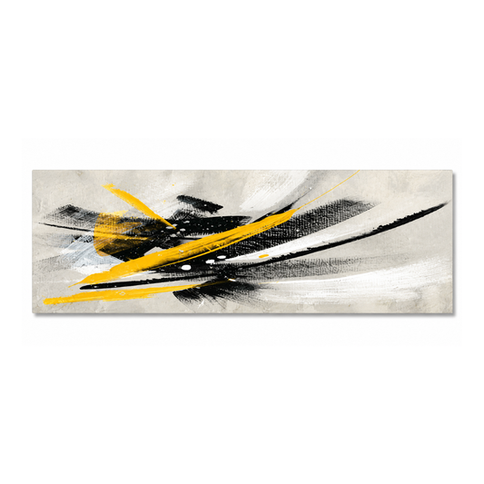 Minimal Black & Yellow Abstract Canvas Print