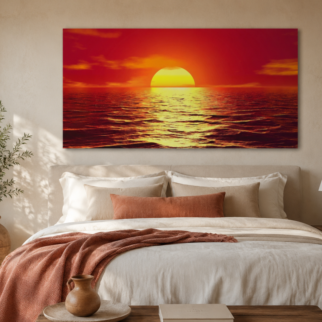 Solar Tide Ocean Sunset Panoramic Canvas Print