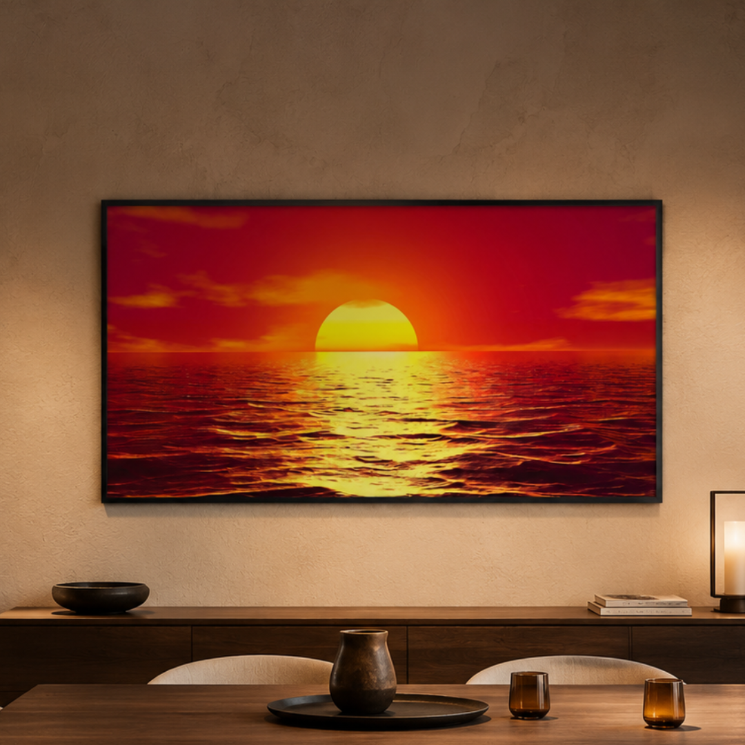 Solar Tide Ocean Sunset Panoramic Canvas Print