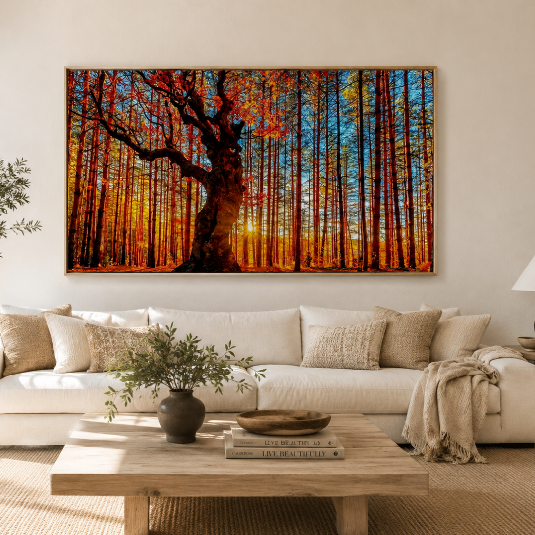 Emberwood Autumn Forest Panoramic Canvas Print