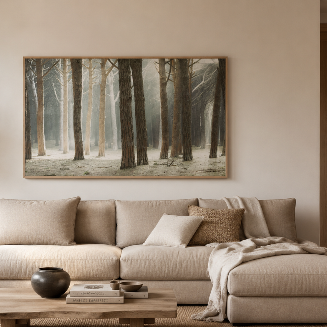 Silent Pines Forest Panoramic Canvas Print