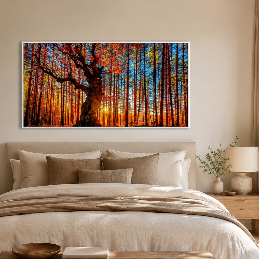 Emberwood Autumn Forest Panoramic Canvas Print
