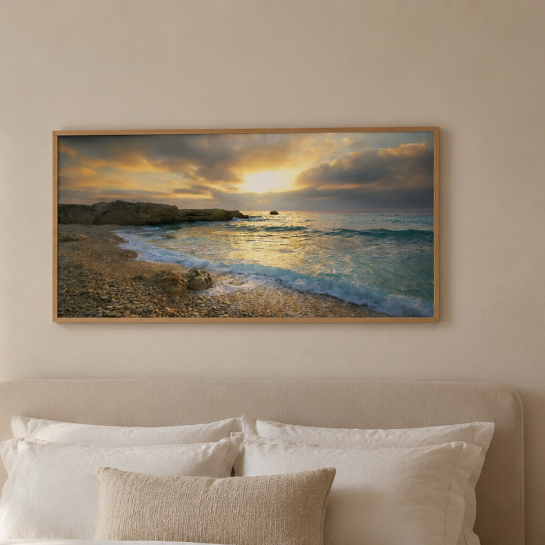 Last Light Shore Panoramic Canvas Print