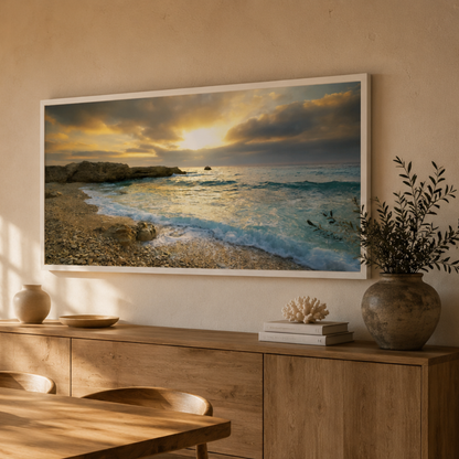 Last Light Shore Panoramic Canvas Print