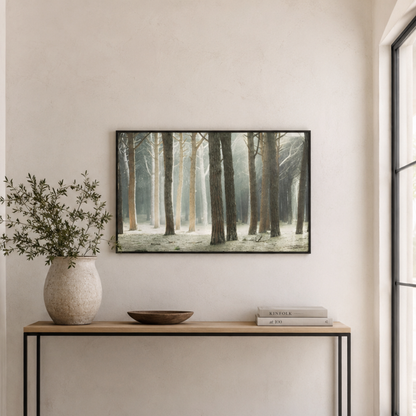 Silent Pines Forest Panoramic Canvas Print