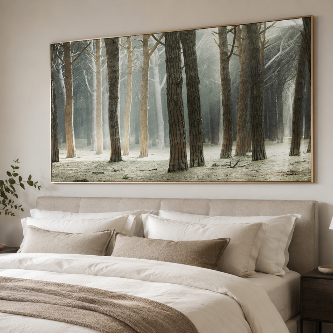 Silent Pines Forest Panoramic Canvas Print