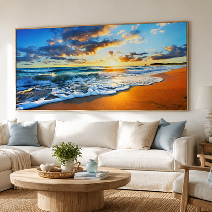 Golden Coast Surf Panoramic Canvas Print