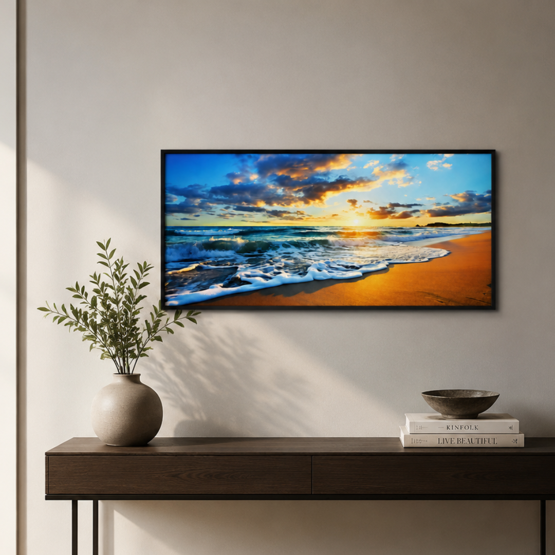 Golden Coast Surf Panoramic Canvas Print