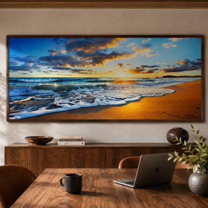 Golden Coast Surf Panoramic Canvas Print