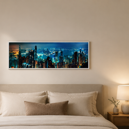 Hong Kong After Dark Panoramic Canvas Print