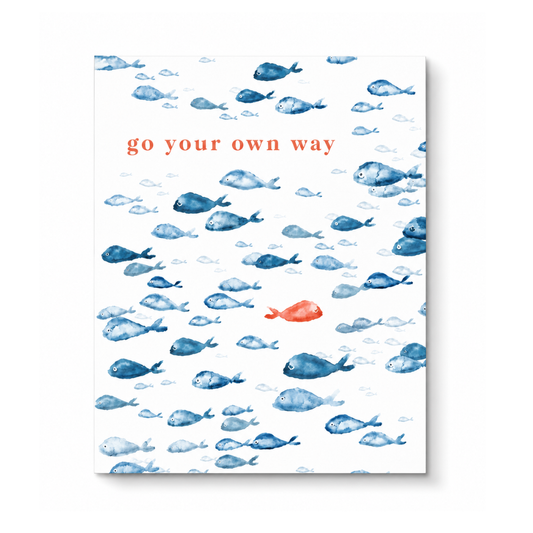 “Go Your Own Way” Fish Pattern Nautical Canvas