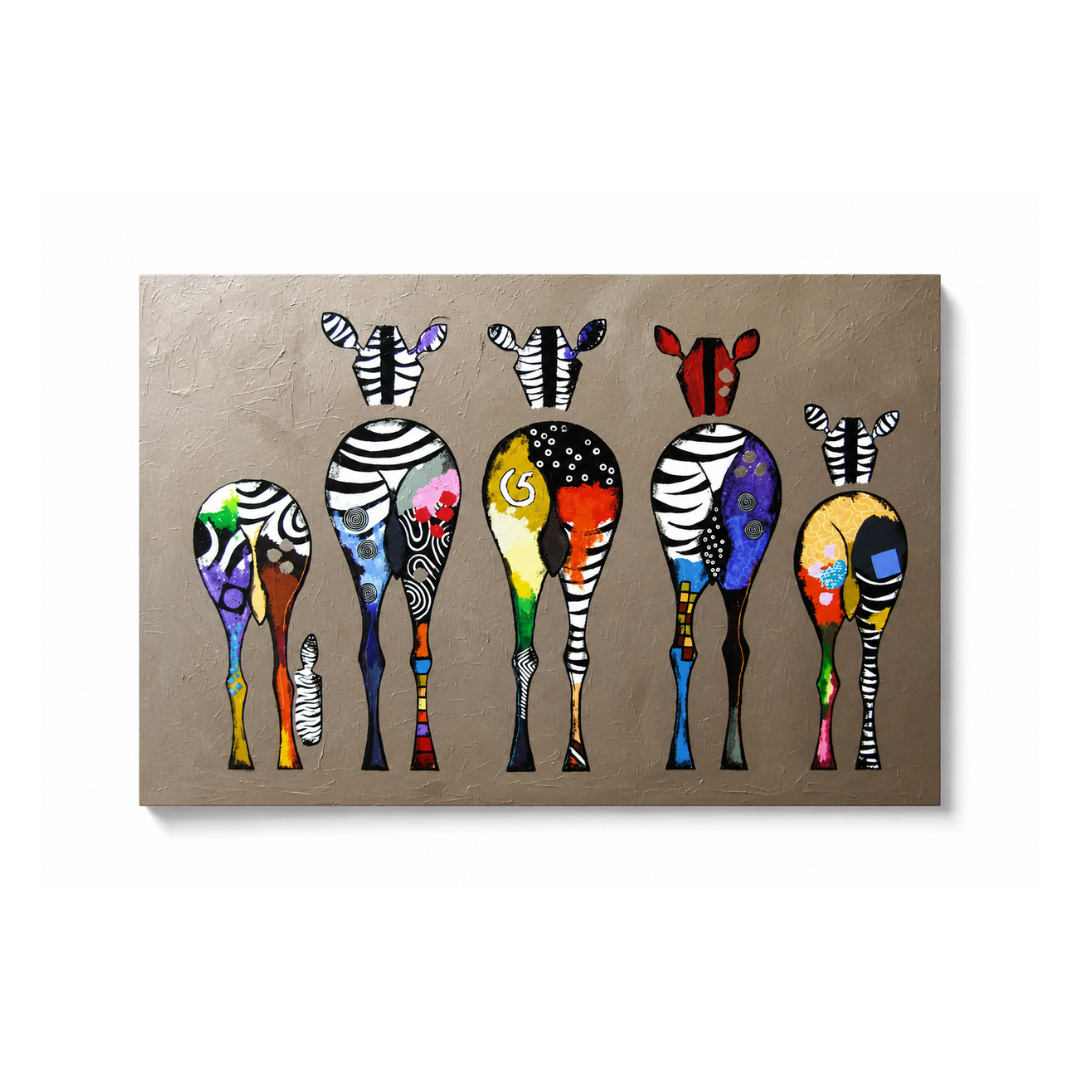 Colorful Abstract Zebra Canvas Print