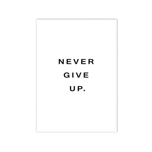Never Give Up Motivational Canvas Print