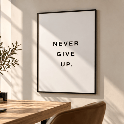 Never Give Up Motivational Canvas Print