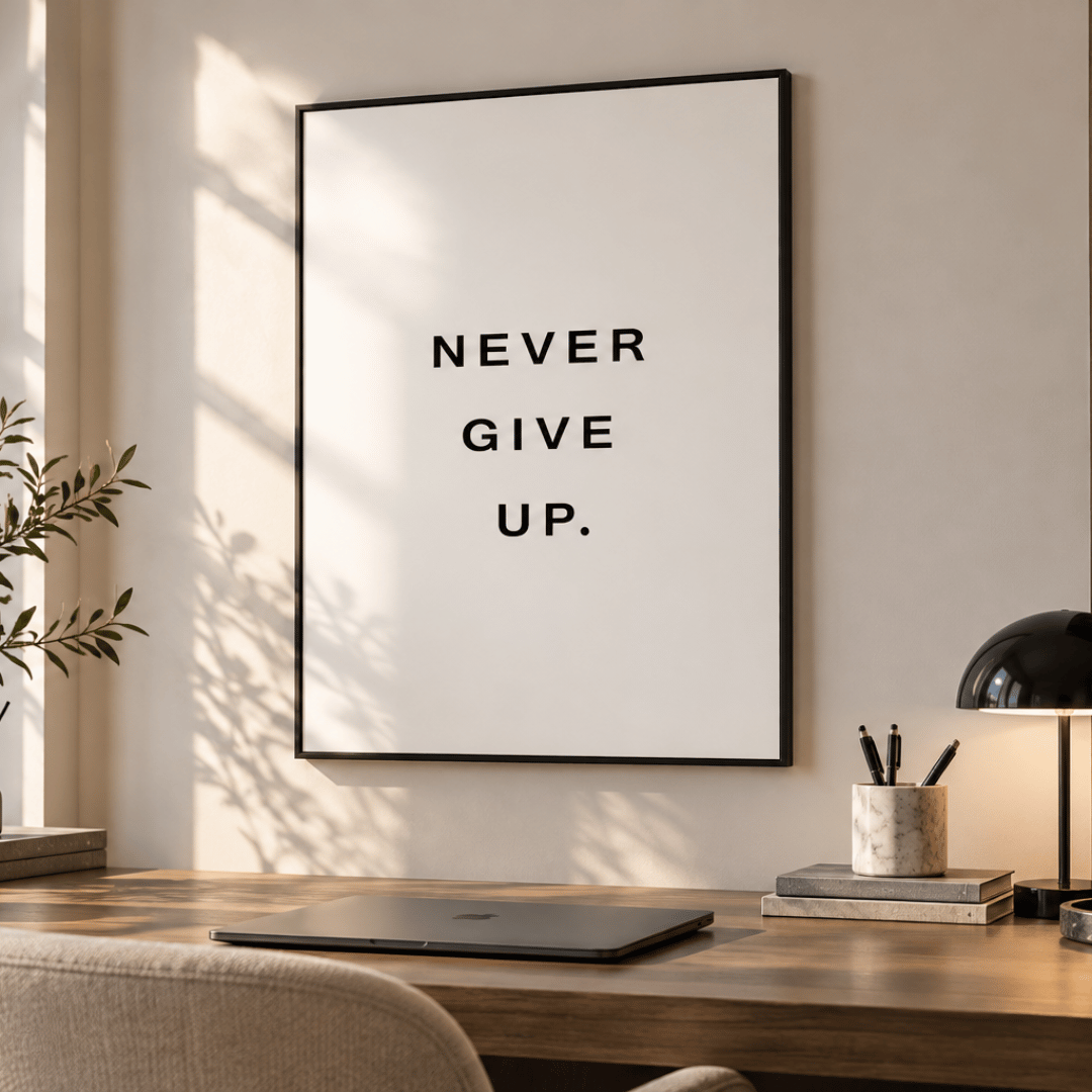 Never Give Up Motivational Canvas Print