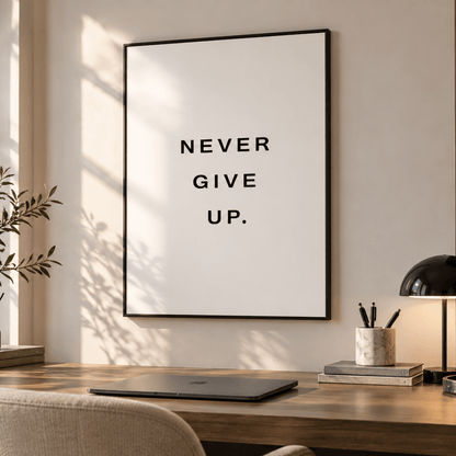 Never Give Up Motivational Canvas Print