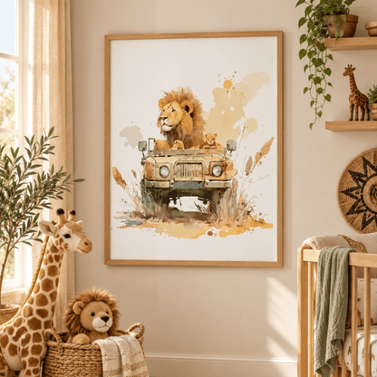 Little Safari Lion Adventure Canvas Print