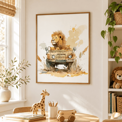 Little Safari Lion Adventure Canvas Print