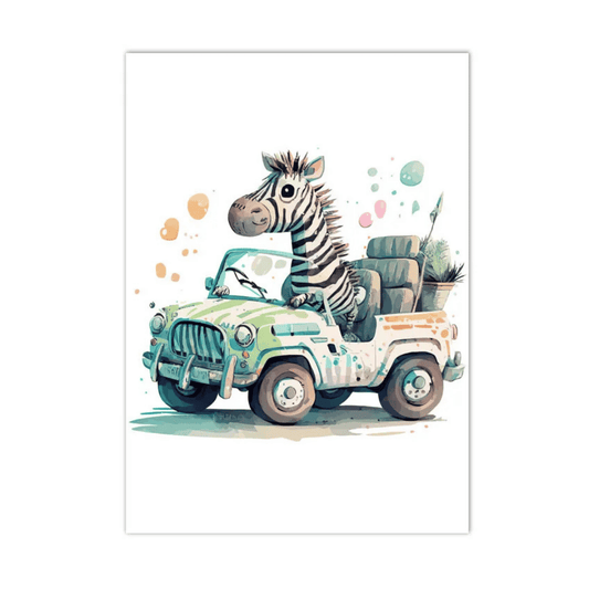 Little Safari Zebra Adventure Canvas Print