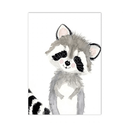 Little Raccoon Friend Canvas Print