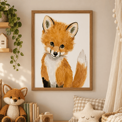 Little Fox Friend Canvas Print