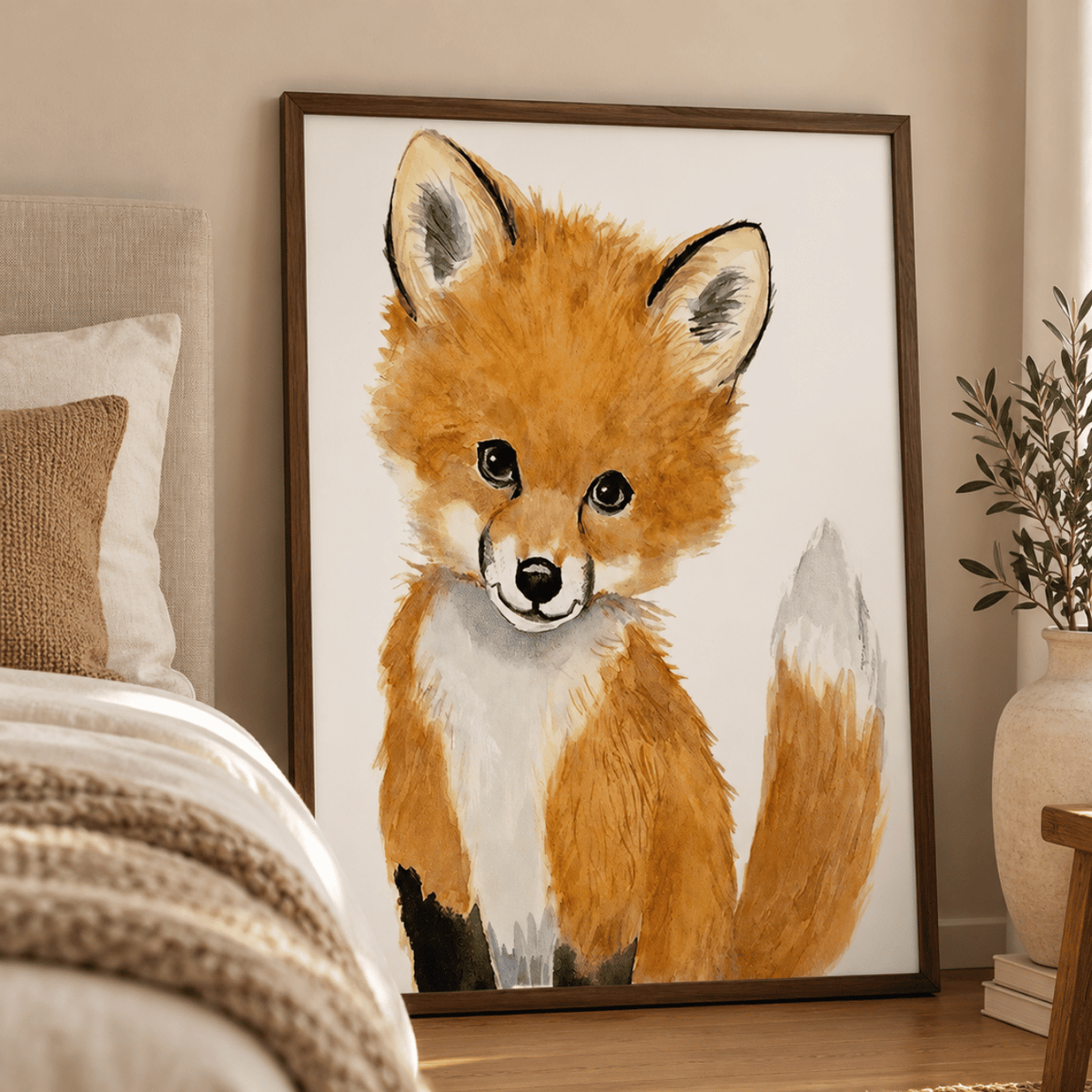 Little Fox Friend Canvas Print