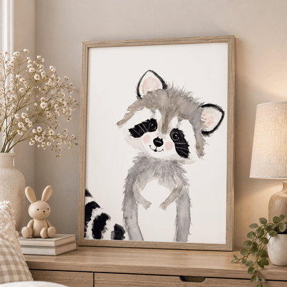 Little Raccoon Friend Canvas Print