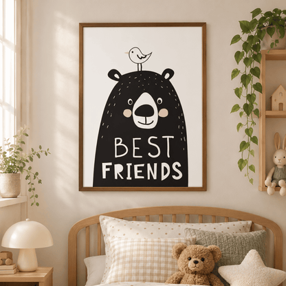 Bear Best Friends Canvas Print