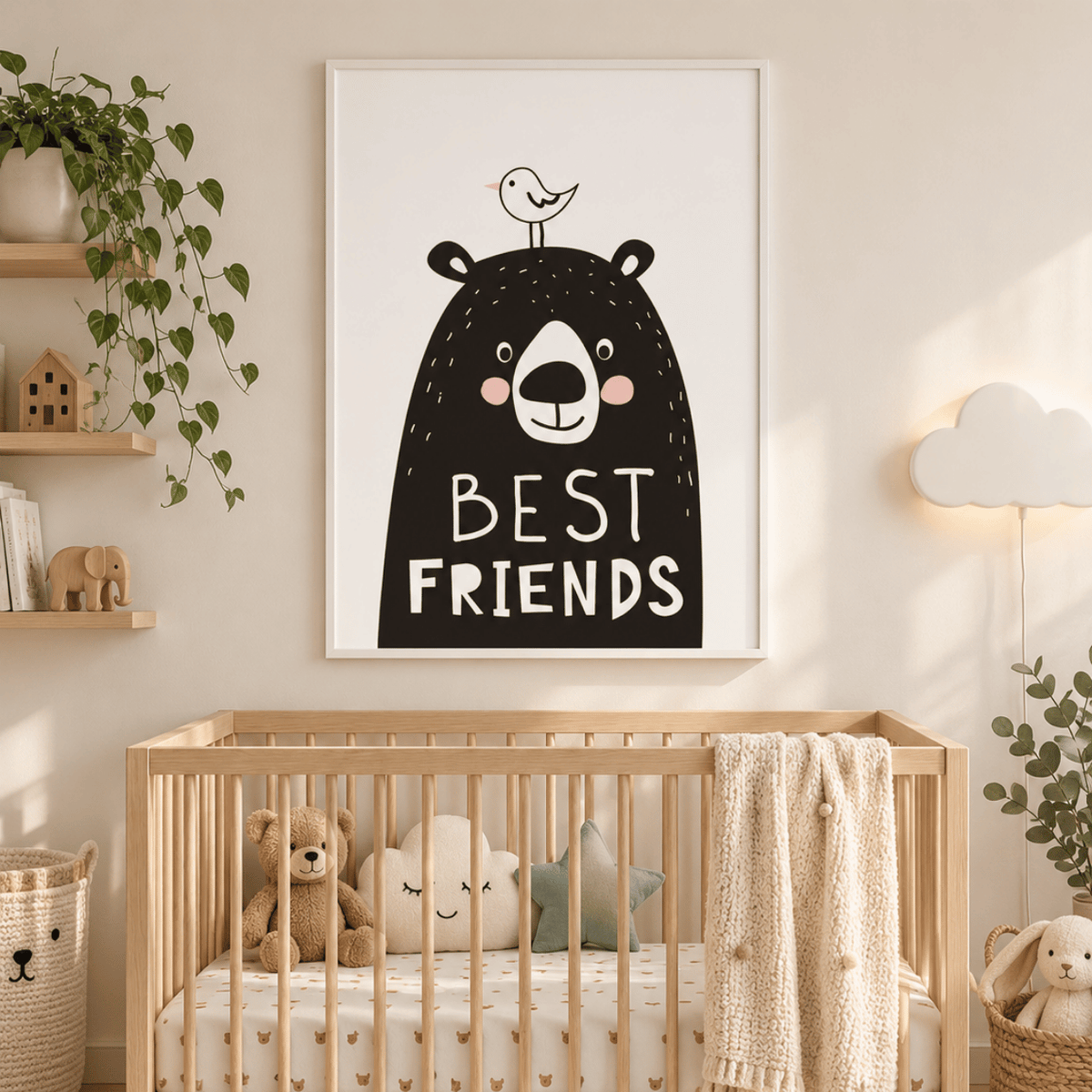 Bear Best Friends Canvas Print