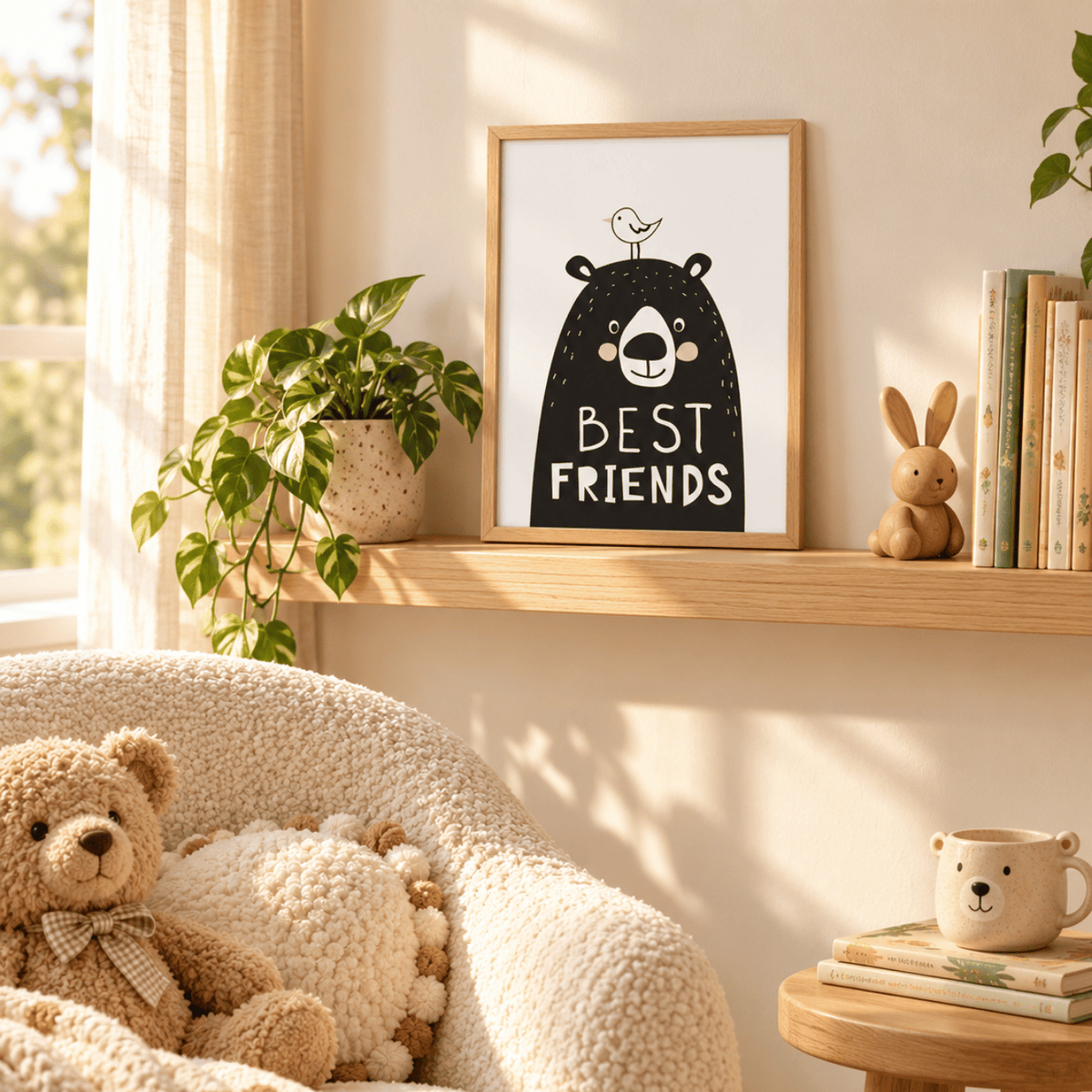 Bear Best Friends Canvas Print