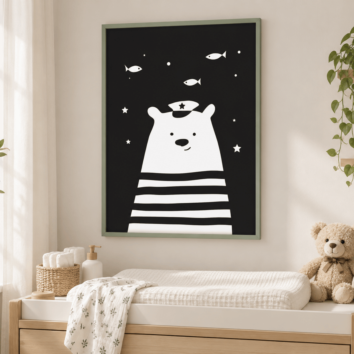 Little Sailor Bear Canvas Print
