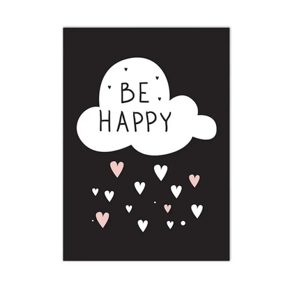 Be Happy Little Hearts Canvas Print