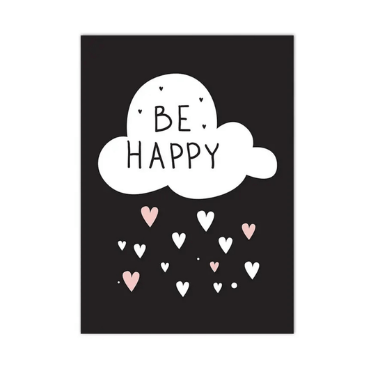 Be Happy Little Hearts Canvas Print