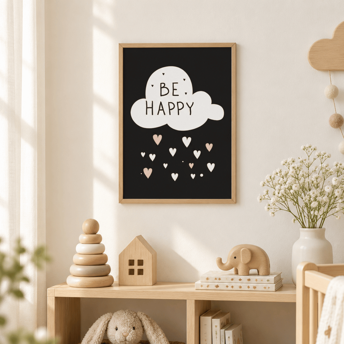 Be Happy Little Hearts Canvas Print