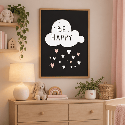 Be Happy Little Hearts Canvas Print